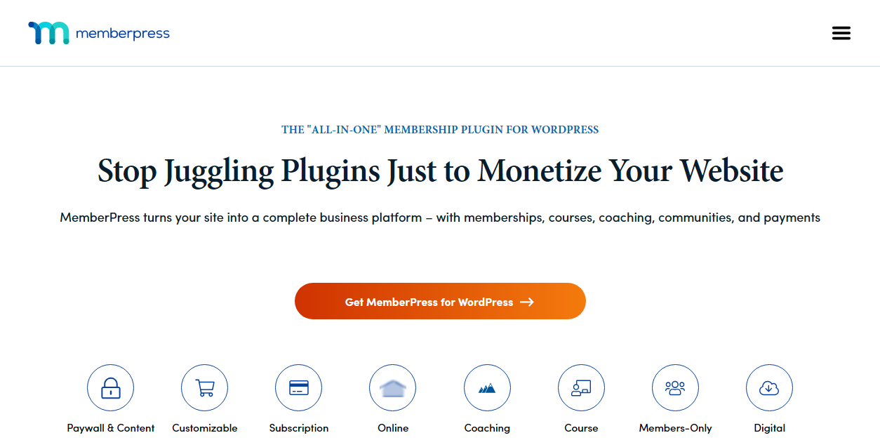 MemberPress - best WordPress file protection plugins for course materials and membership access rules