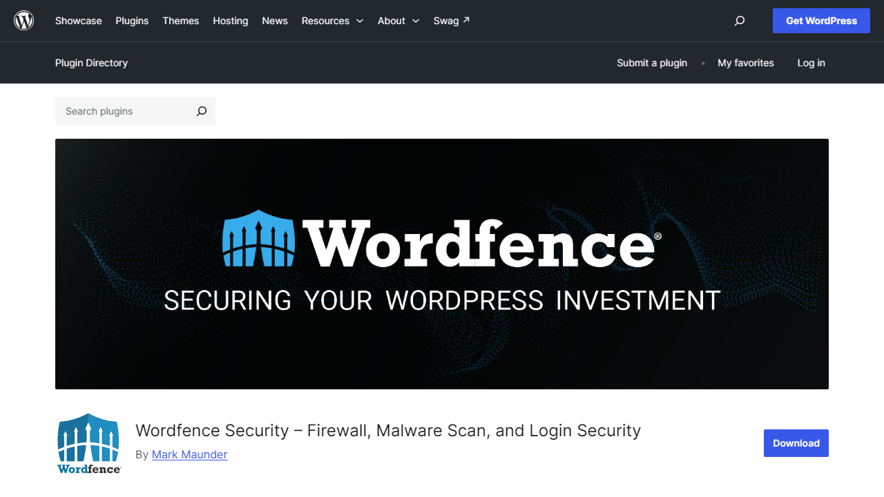 Wordfence Security - best WordPress file protection plugins for core file integrity scanning and threat detection