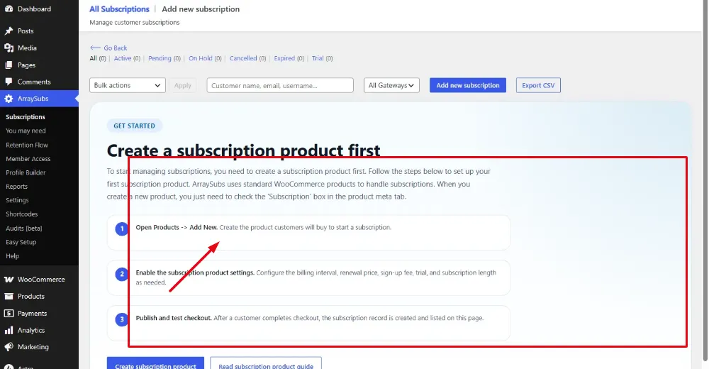Explore the ArraySubs Dashboard and Onboarding Flow